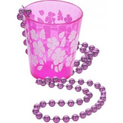 Shot Glass On Beads - Hot Pink
