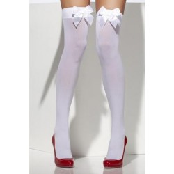 Thigh High Stockings with  Bow - White  Fv-29093