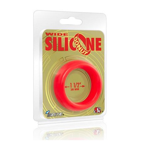 Wide Silicone Donut - Red - 1.5-Inch Diameter