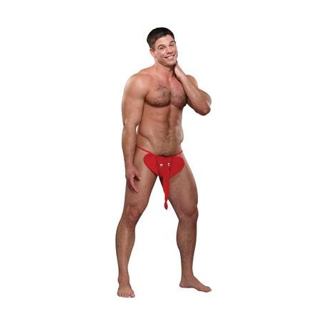 Squeaker Elephant G-string  - Red - One Size 