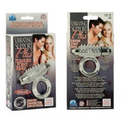 Vibrating Support Plus Pleasure Point Ring - Clear 