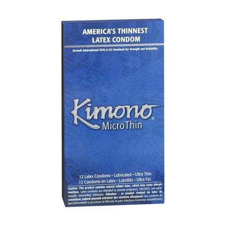 Kimono Micro Thin Ultra Lubricated Condoms - 12 Pack 