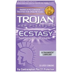 Trojan Her Pleasure Ecstasy Ultra Smooth Lubricant - 10 Pack 