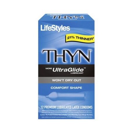 Lifestyles Thyn Lubricated Condoms - 12 Pack 