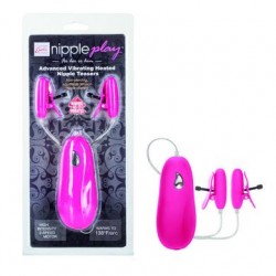 Advanced Vibrating Heated  Nipple Teasers - Pink 