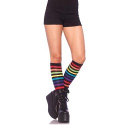Rainbow Striped Knee High  Socks - One Size 