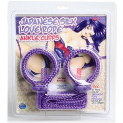 Japanese Silk Love Rope Ankle Cuffs - Purple 