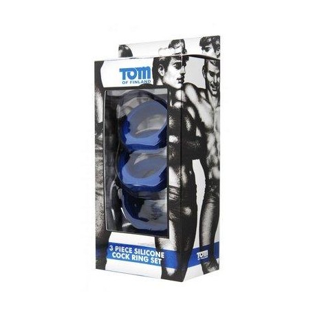 Tom of Finland 3 Piece  Silicone Cock Ring Set 
