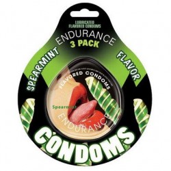 Endurance Spearmint Flavored Condoms - 3 Pack