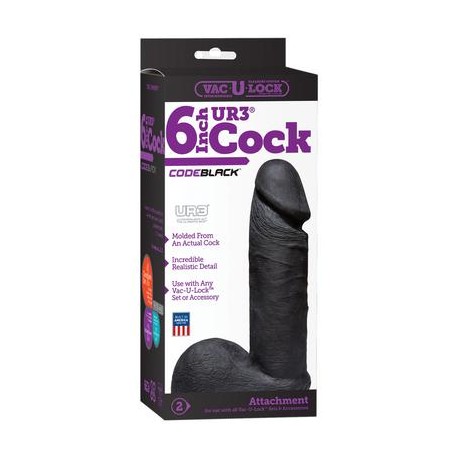 Vac-u-lock Codeblack 6 Inch  Ur3 Cock 