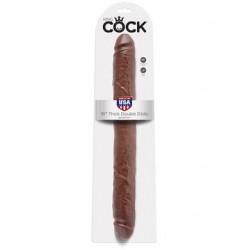 King Cock 16-inch Thick Double  Dildo - Brown 