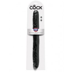 King Cock 16-inch Thick Double  Dildo - Black 