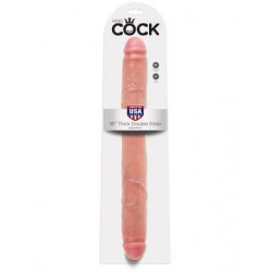 King Cock 16-inch Thick Double  Dildo - Flesh 