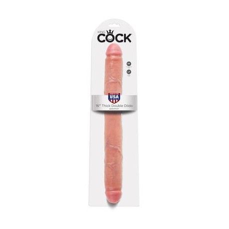 King Cock 16-inch Thick Double  Dildo - Flesh 