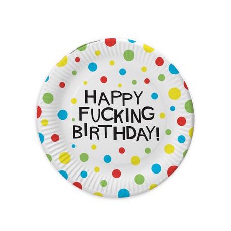 X-Rated Birthday 7-Inch Party Plates - 8 Count