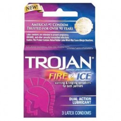Trojan Fire And Ice Dual Action Lubricated Condoms - 3 Pack