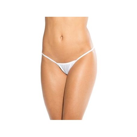 Micro Low Back Tee Thong  - White - One Size 