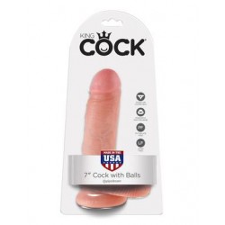 King Cock 7-inch Cock with  Balls - Flesh 