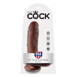 King Cock 8-inch Cock with  Balls - Brown 