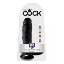 King Cock 8-inch Cock with  Balls - Black 