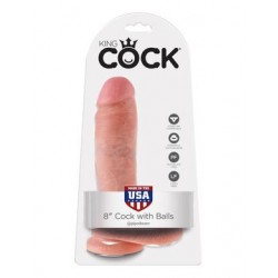 King Cock 8-inch Cock with  Balls - Flesh 