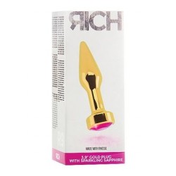 Rich R9 Gold Plug - 3.9 Inch -  Pink Sapphire 