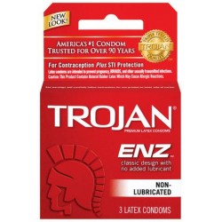 Trojan ENZ Non-Lubricated Condoms  - 3 Pack