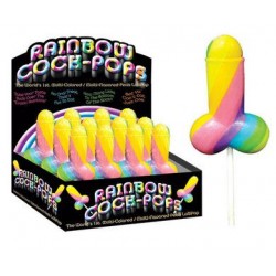 Rainbow Cock Pops - 12 Count Display