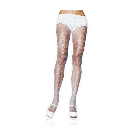 Fishnet Pantyhose - White -  Queen Size 
