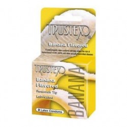 Trustex Banana Lubricated Condoms - 3 Pack
