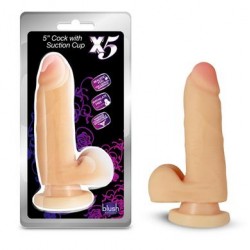 X5 5" Cock with Suction Cup Dildo 