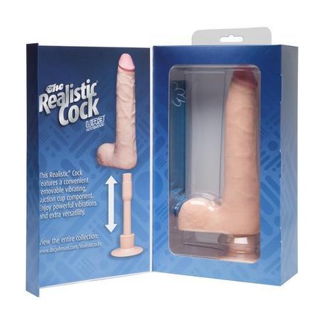 The Realistic Cock - Ur3 Slim  Vibrating - 9-inch - White 