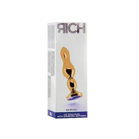 Rich R4 Gold Plug - 4.8 Inch -  Dark Purple Sapphire 