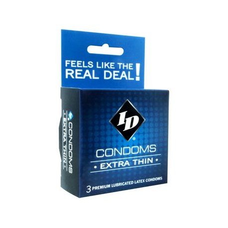 ID Extra Thin Condom - 3 Pack 