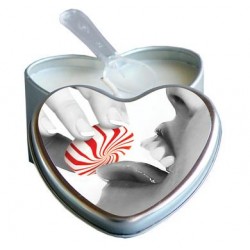 Peppermint Edible Massage Oil Heart Candle - 4 oz.