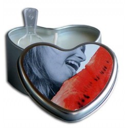 Watermelon Edible Massage Oil Heart Candle - 4 oz.
