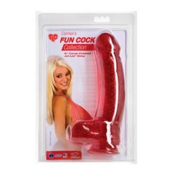 TLC Carmen's Fun Cock 8-Inch Jel-Lee - Red Glitter