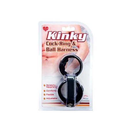 Tlc Kinky Cock Ring And Ball Harness - Neoprene