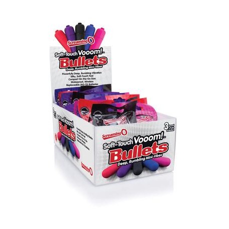 Soft-touch Vooom! Bullets - Assorted  Colors - 20 Count Display 