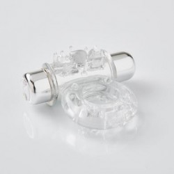 Sensuelle 7 Function Rechargeable Bullet Ring -  Clear 