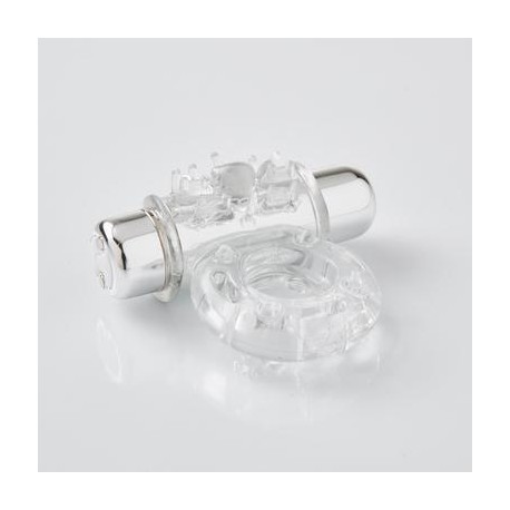 Sensuelle 7 Function Rechargeable Bullet Ring -  Clear 
