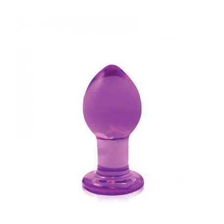Crystal Premium Glass Plug - Medium - Purple