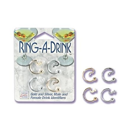 Ring a Drink Gold and Silver  Male and Female Drink  Identifiers