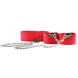 Reversible Collar and Wrist Cuffs - Red  