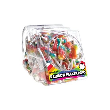 Rainbow Pecker Pops - 72 Count Fishbowl  