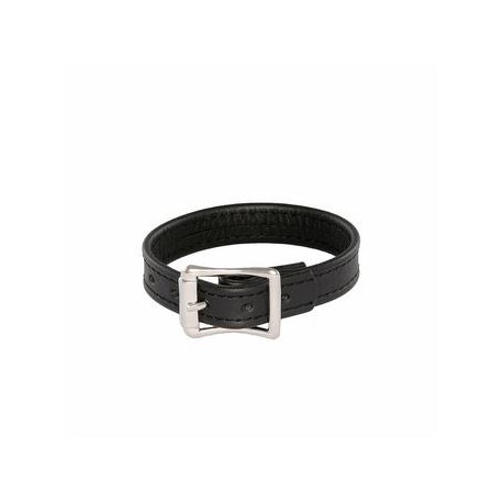 Leather Stretcher Plain Cock Ring with Buckle  