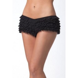 Ruffle Booty Shorts - Black - One Size