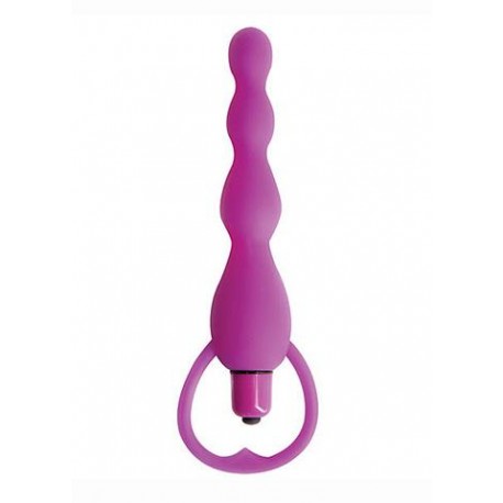 Climax Silicone Vibrating Anal Beads - Purple