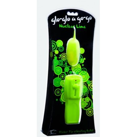 Glo Glo A Go Go Nuclear Lime Flicker Tip Vibrating Bullet 