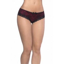 Cage Back Lace Panty - Black/red - 3x4x  